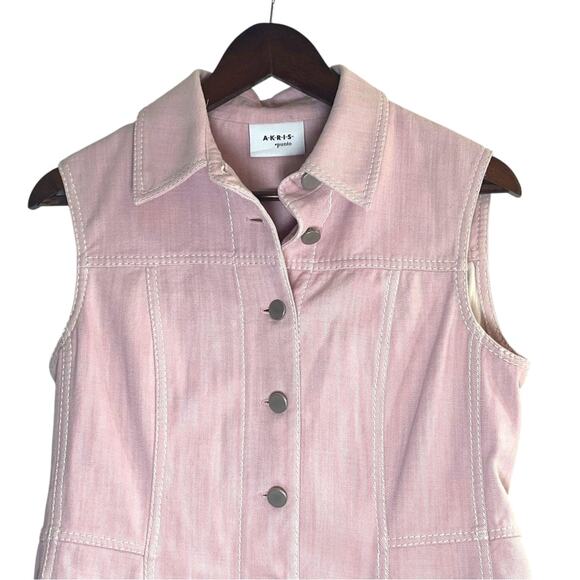 Akris Punto Tailored Pink Collared Vest Minimalist Luxury Casual Size 6 - Picture 4 of 8